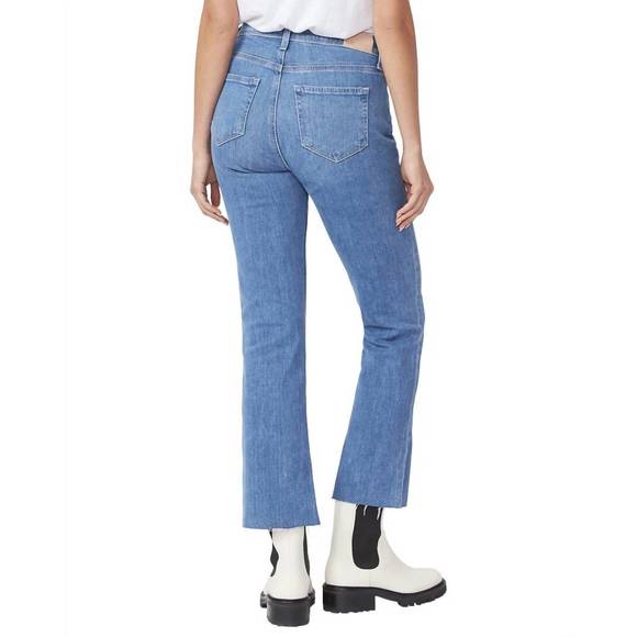 NEW PAIGE vintage colette with raw stringy hem jeans in shoreside